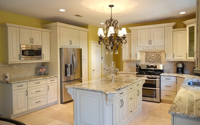 Ivory Color Cabinets - Traditional - Kitchen - New York - by Best Stone