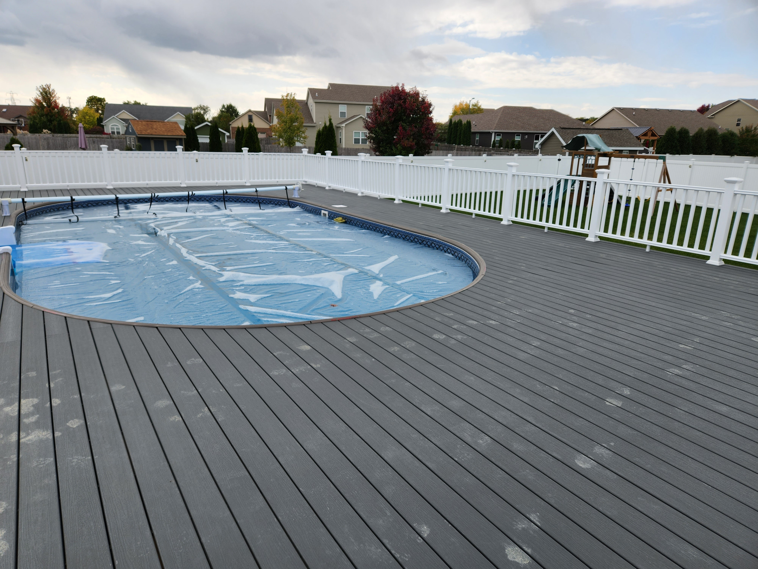 Composite deck around pool