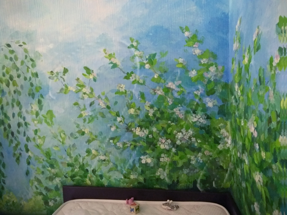 Роспись стен в детской семьи Макарских