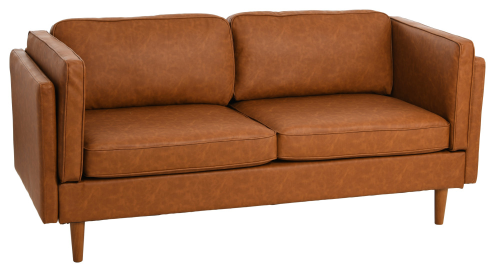 Atley Modern Upholstered High Sided Sofa With Solid Wood Legs