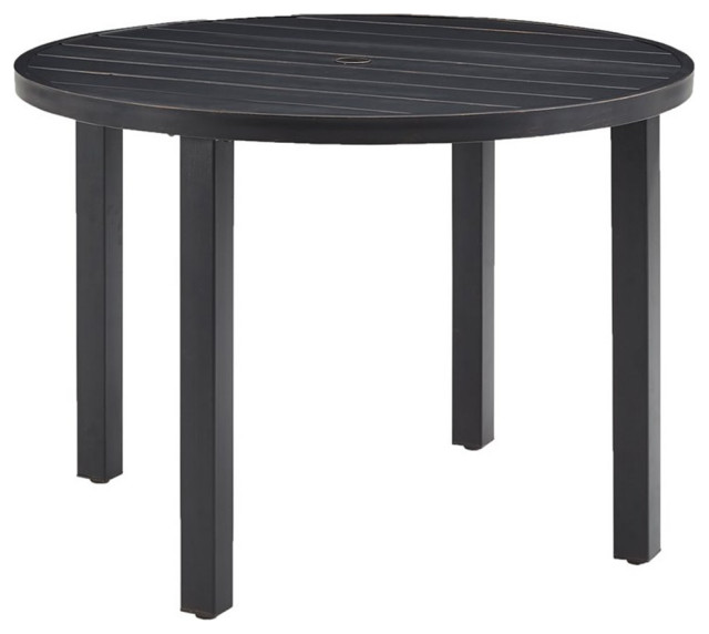 Crosley Furniture Kaplan Round Metal Patio Dining Table in Oil Rubbed