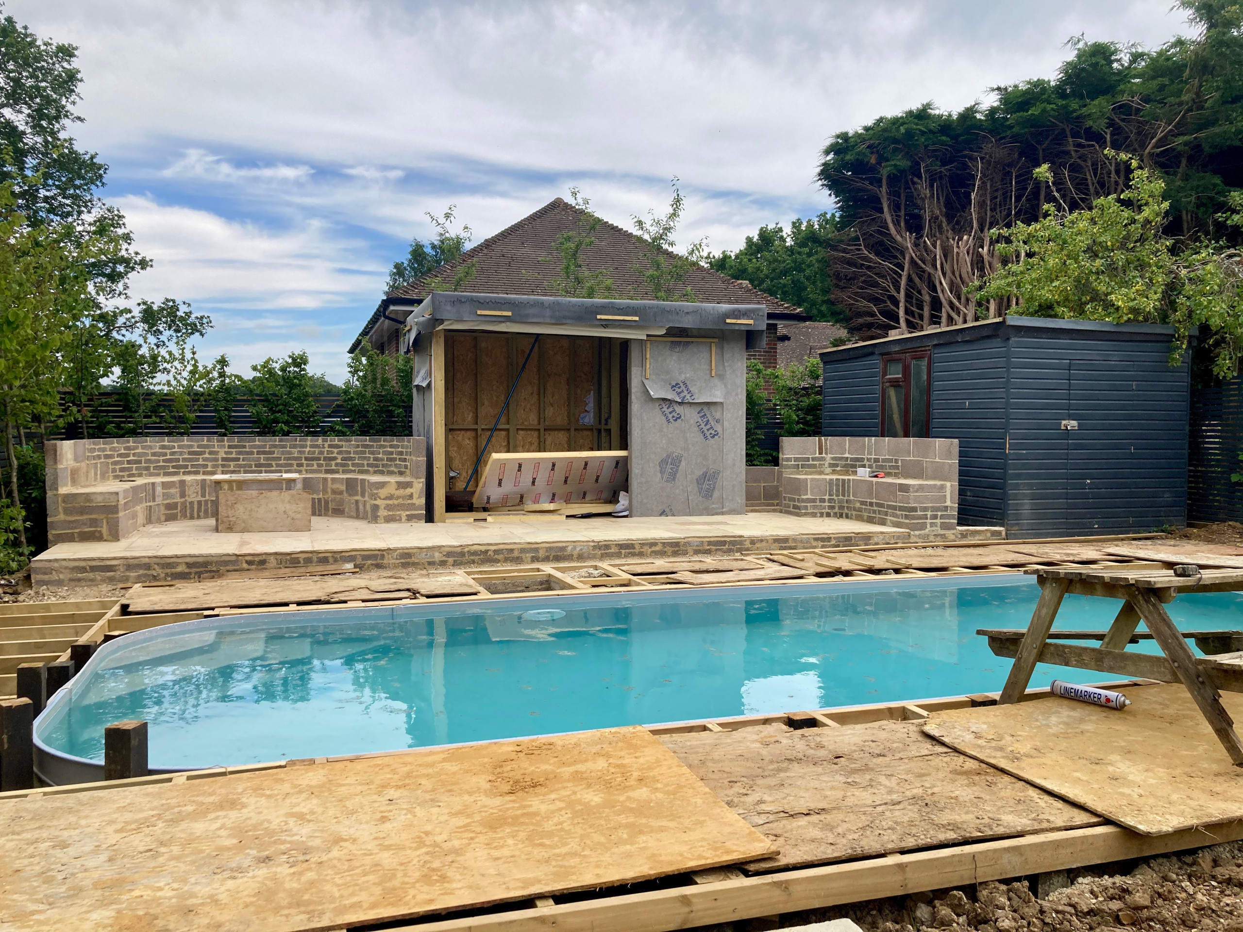 Contemporary Garden with Pool
