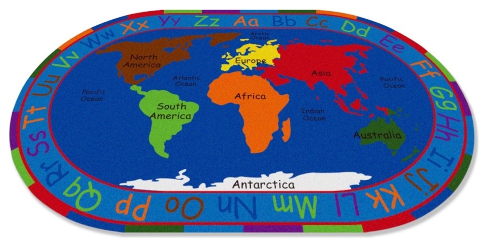 All Around The World Map Rug