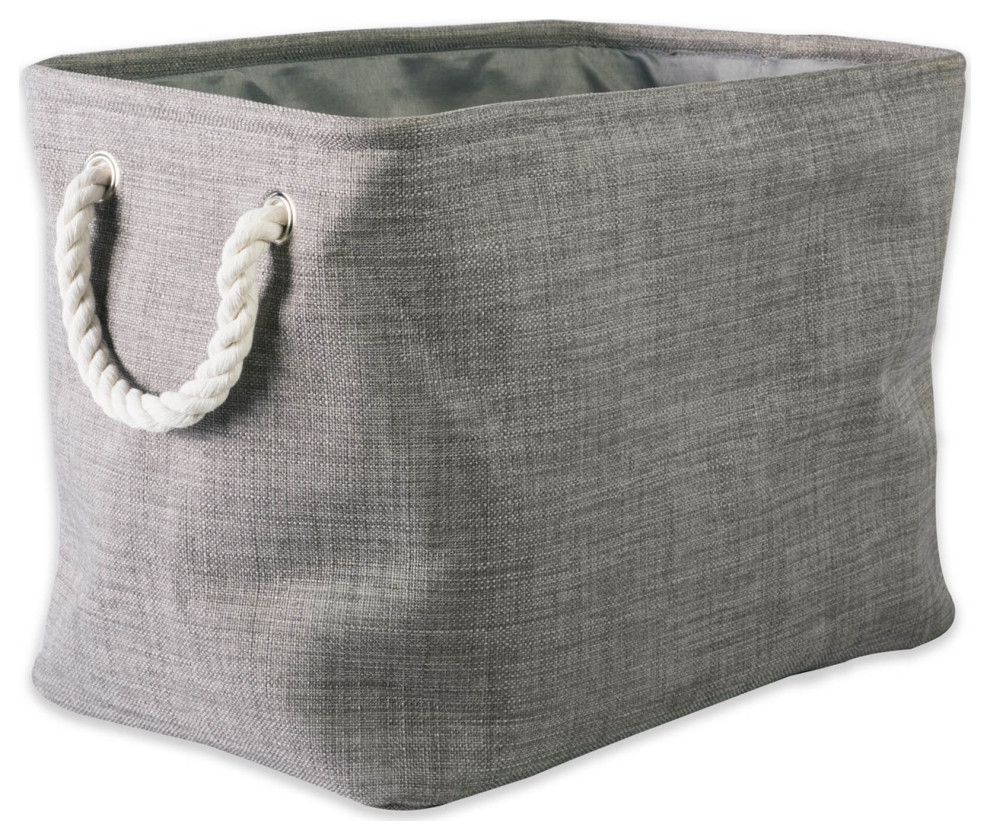 Dii Polyester Bin Variegated Gray Rectangle Small