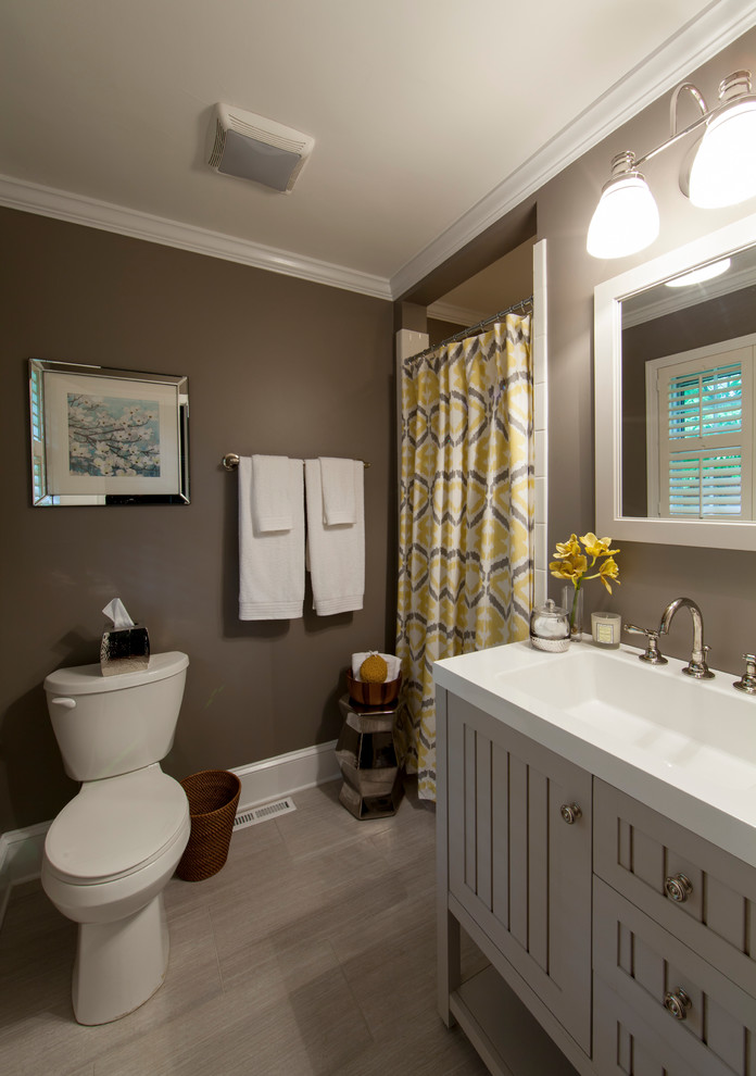 Example of a transitional home design design in Charlotte