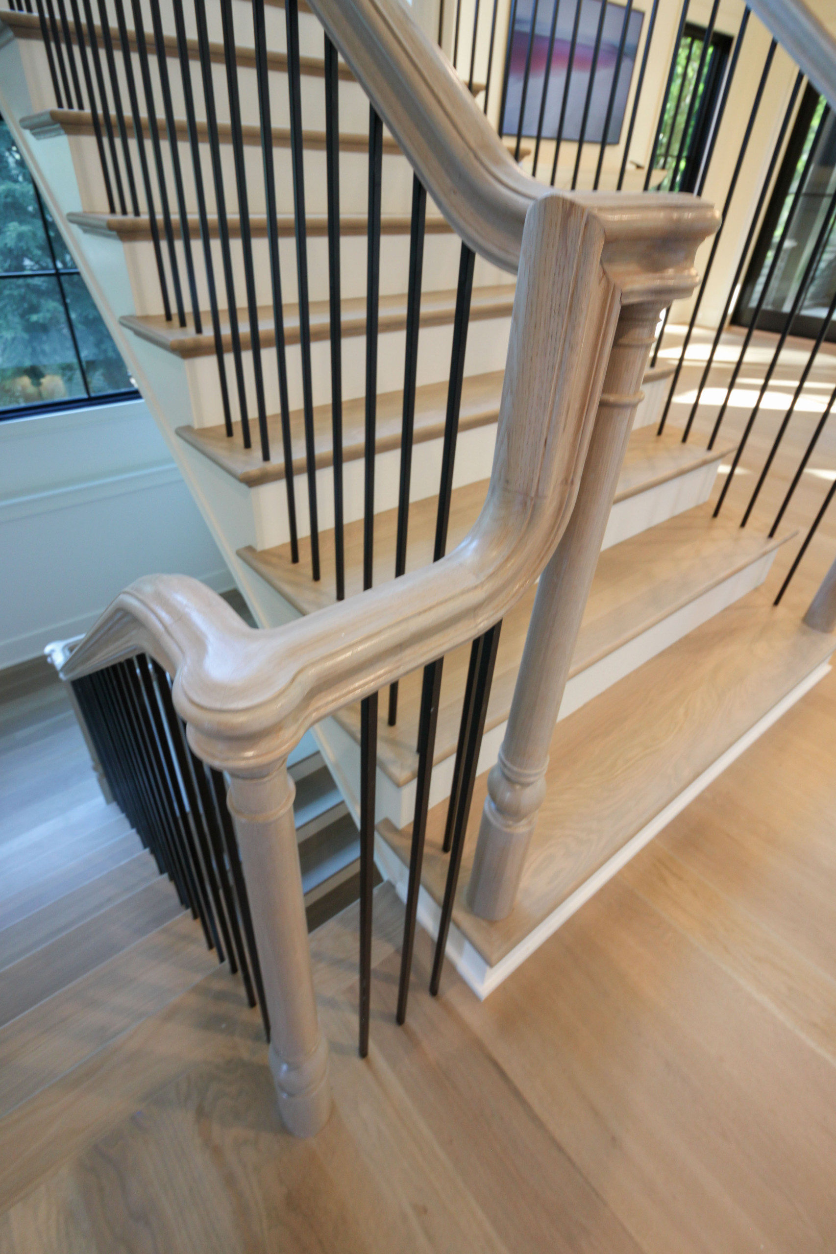93_Captivating Light Wood Railing System with Black Spindles, Arlington VA 22207