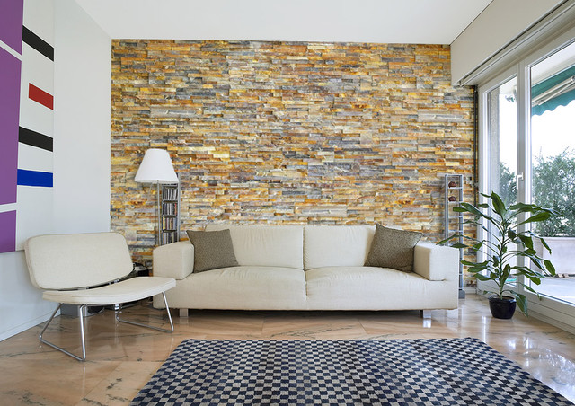 slate wall living room