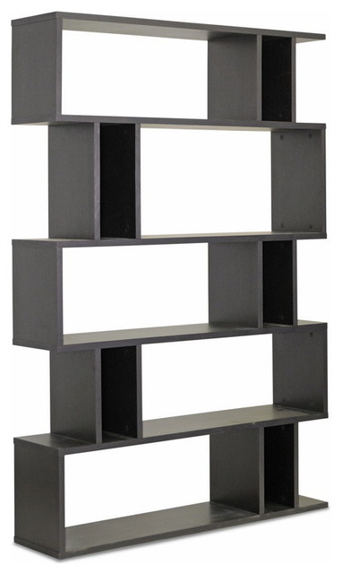 Baxton Studio Goodwin 5, Level Dark Brown Modern Bookshelf
