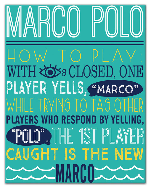 Marco Polo Swimming Pool Rules 11x14 Canvas Wall Art Contemporary