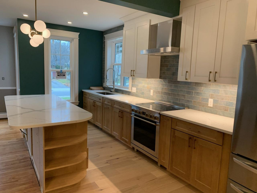 Minimalist home design photo in Boston