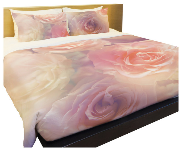 Rainbow Rose Garden Pink Duvet Cover Contemporary Duvet