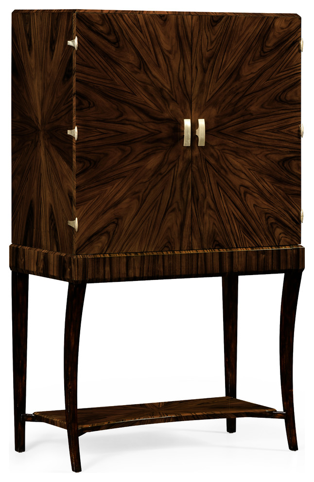 Art Deco Macassar Ebony High Lustre Drinks Cabinet Traditional
