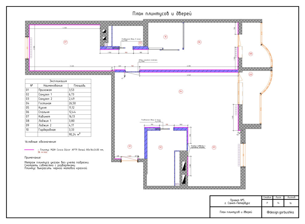 Альбом Дизайн-проекта трехкомнатной квартиры
