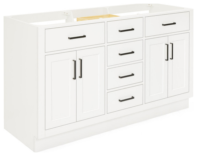 ARIEL Hepburn 60 Inch Double Sink Base Cabinet - Transitional ...