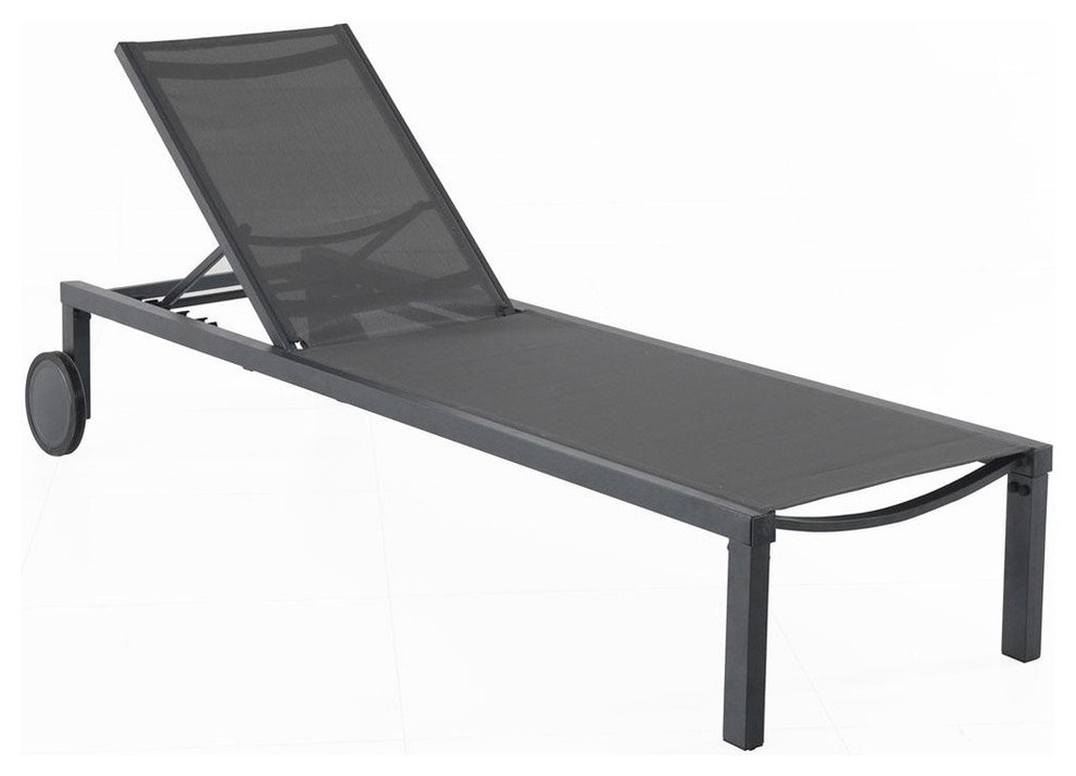 Aluminum Sling Armless Chaise Lounge Contemporary Outdoor Chaise Lounges by BisonOffice