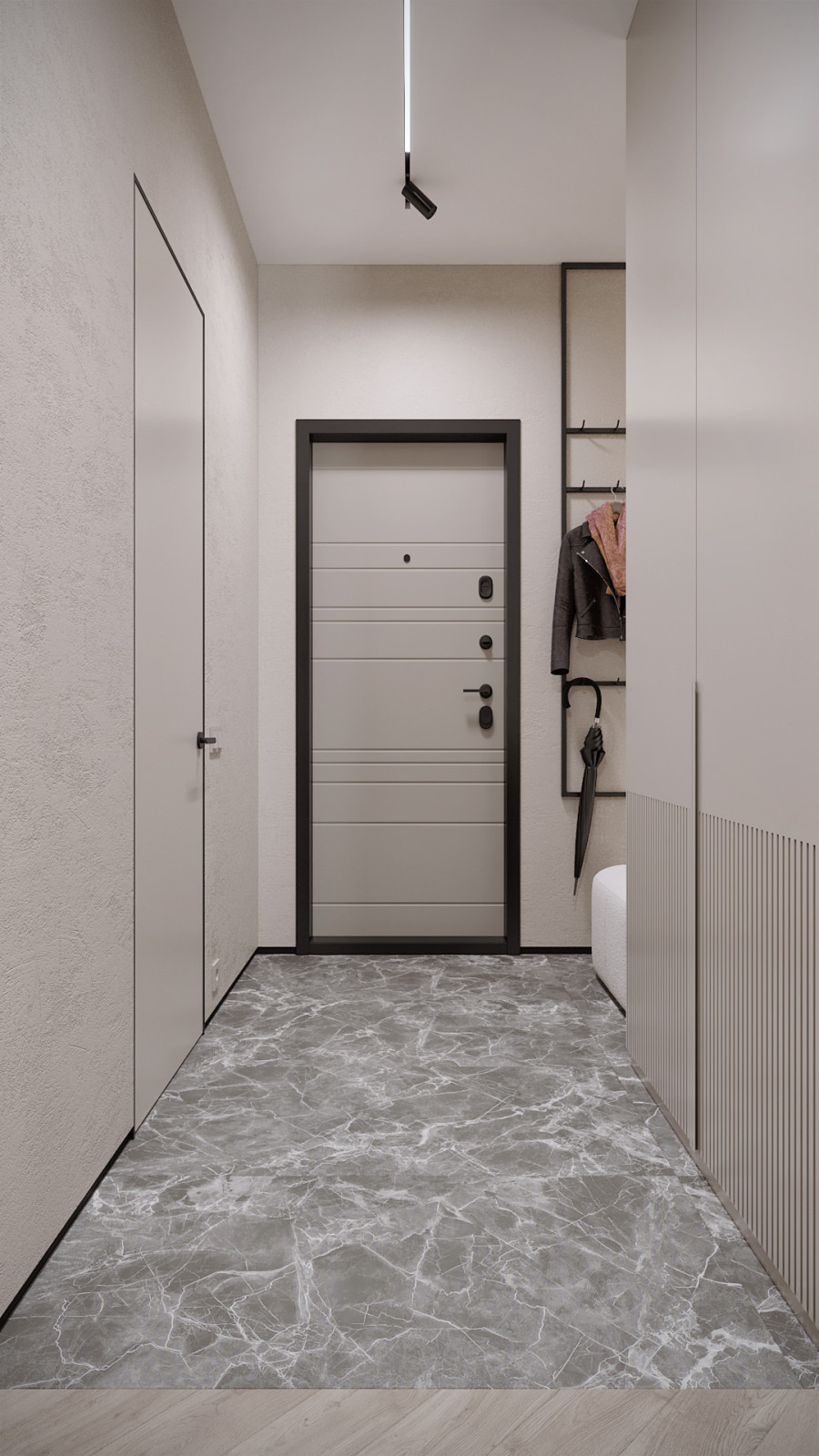 3к студия монохромный интерьер в стиле Современной классики