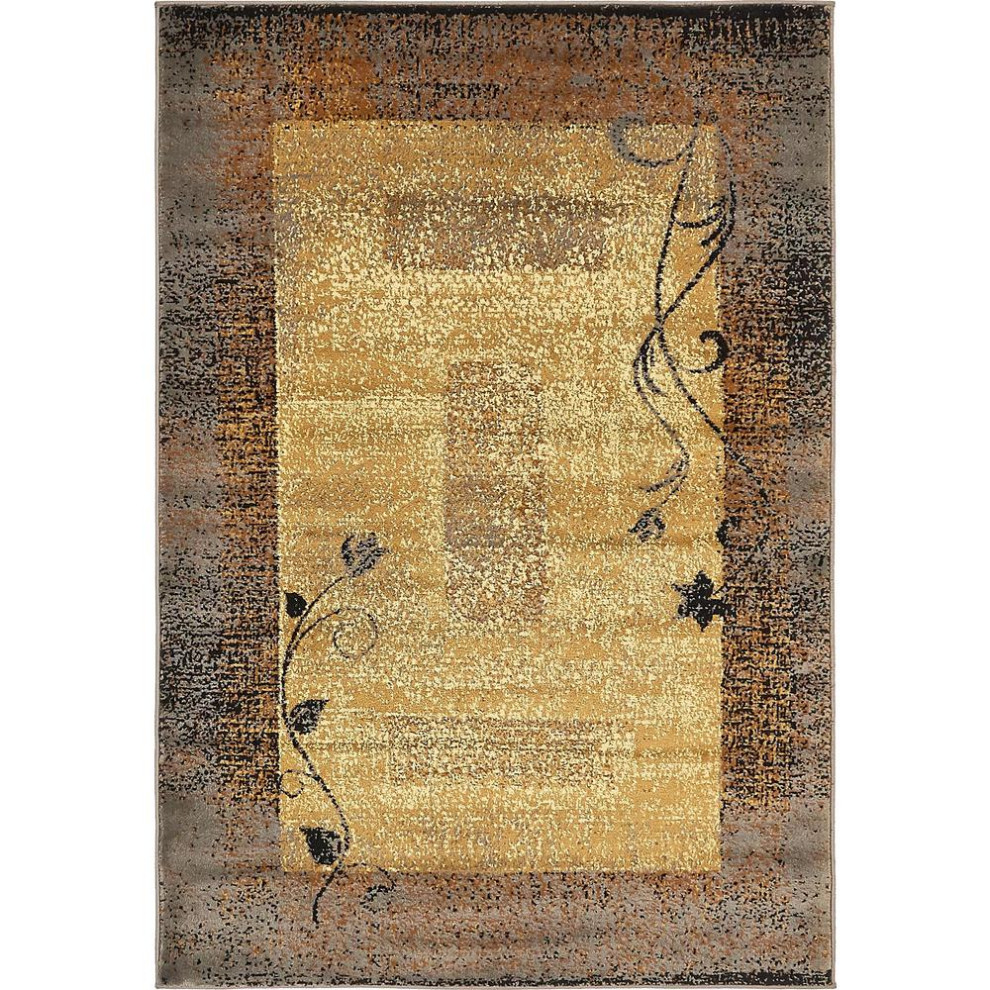 Unique Loom Excelsa Barista Rug, 4'x6' Contemporary Area Rugs by