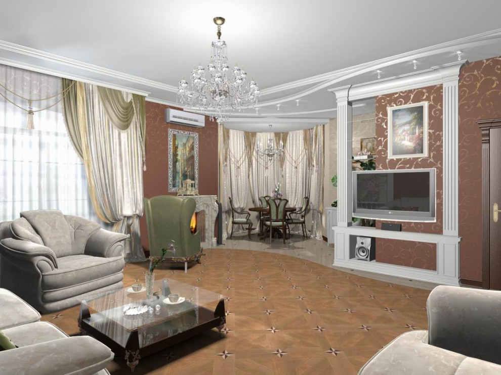 визуализация "Гостиная - студия"