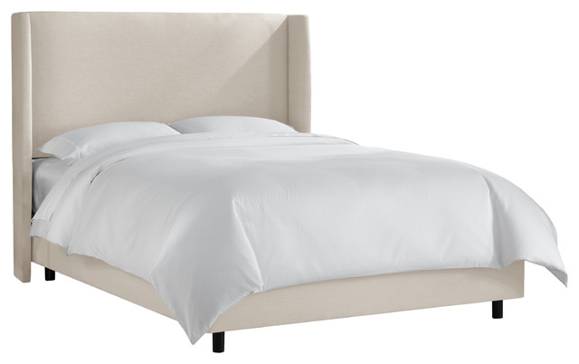 Serena Wingback Bed Linen Talc, Skyline Tufted Headboard King Size