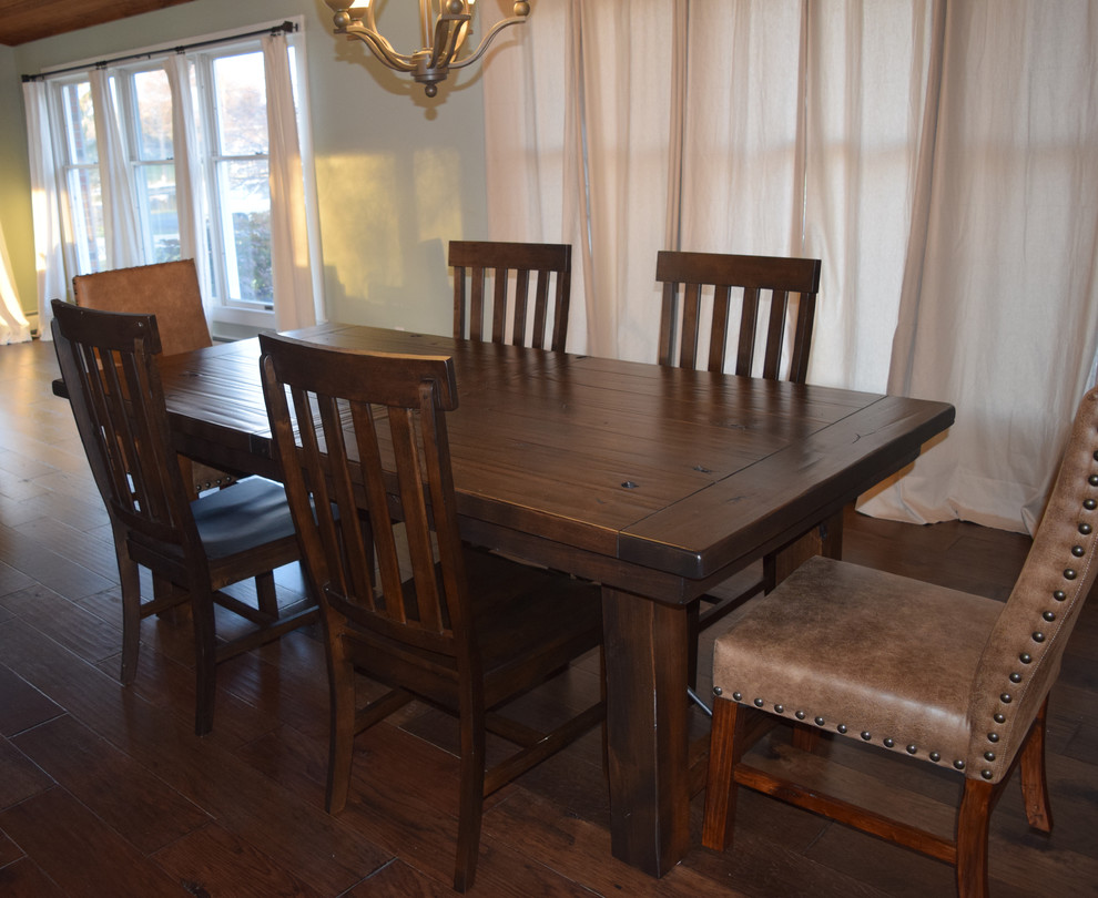 Inspiration for a rustic dining room remodel in Grand Rapids