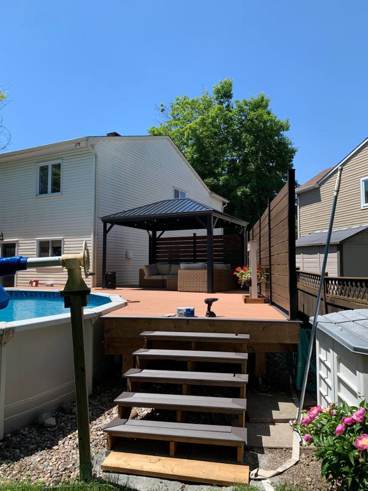 Azek Cypress and Dark hickory deck around pool