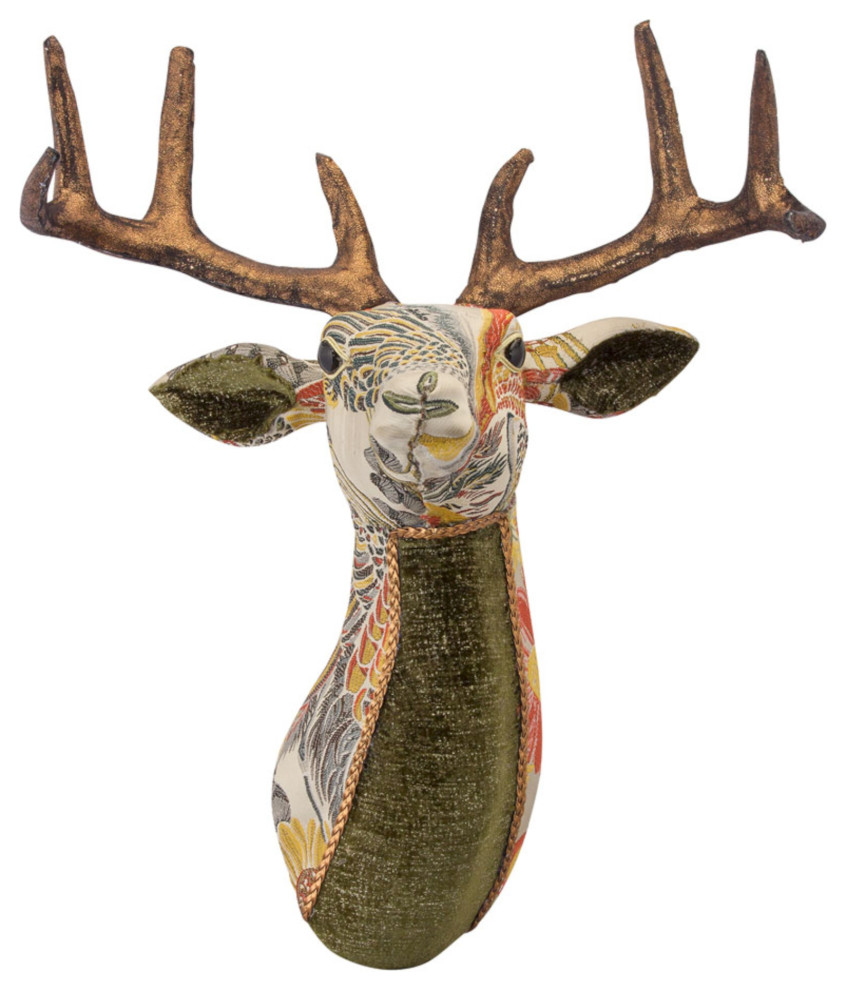 Deer Bust 22.25"H Foam/Fabric Rustic Holiday Accents And Figurines