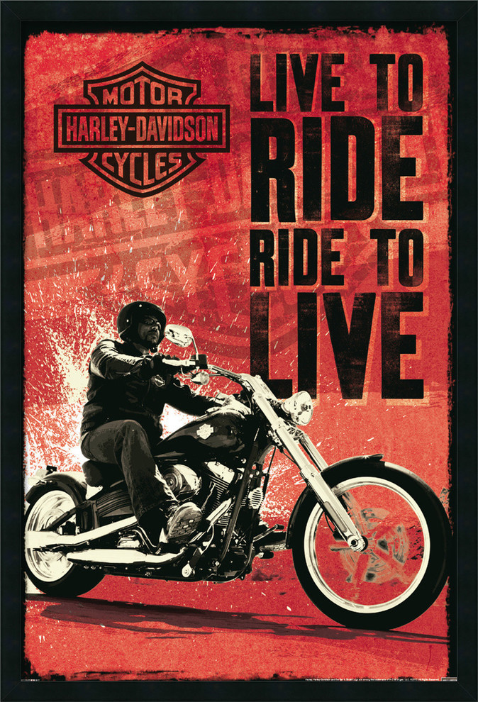 Harley Davidson - Live to Ride Framed with Gel Coated Finish