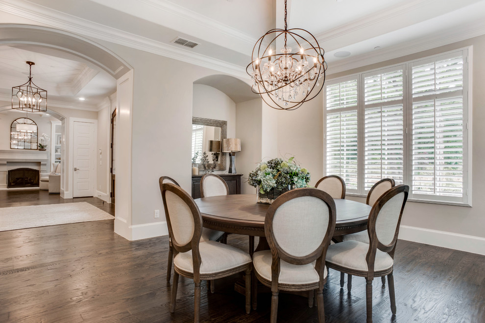 Transitional dining room photo in Dallas