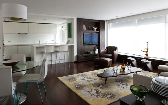 Open plan kitchen diner contemporary-living-room