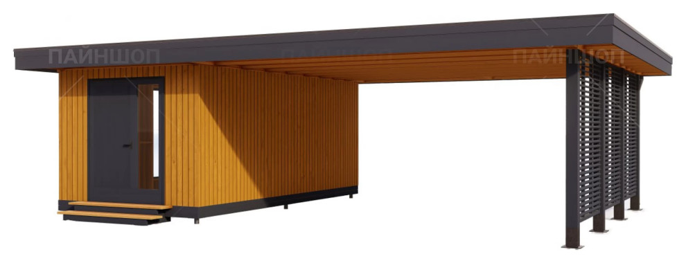 Навес для авто Гамбург с полом 6х9м