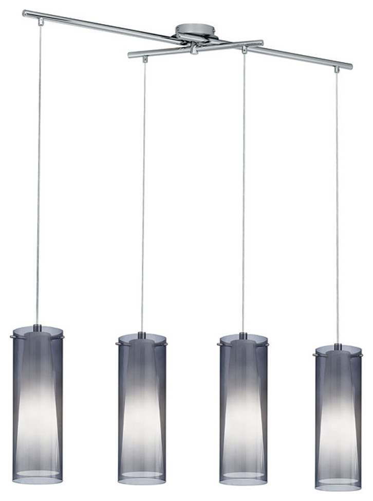 Eglo 4x60w Multi Light Pendant W/ Matte Nickel Finish & Inner White Glass  Surron - Contemporary - Pendant Lighting - by Buildcom | Houzz