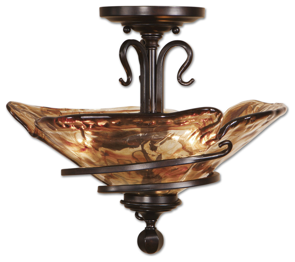 Uttermost Vitalia SemiFlush Mount, Oil Rubbed Bronze Traditional