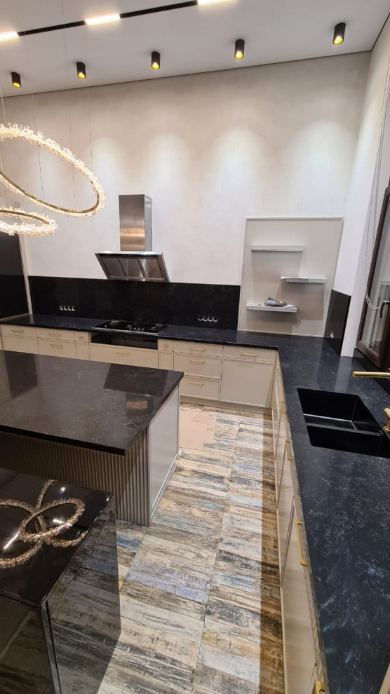 Столешница, остров и стеновая панель из кварцевого агломерата