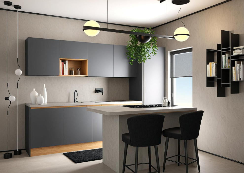 Cucina blu petrolio