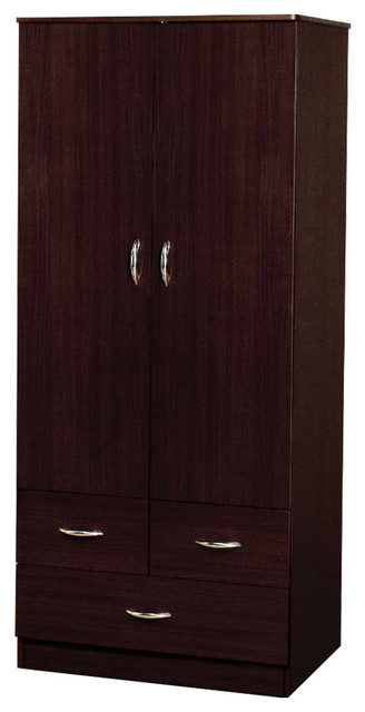Classic Yorktown Wardrobe Espresso Transitional Armoires And