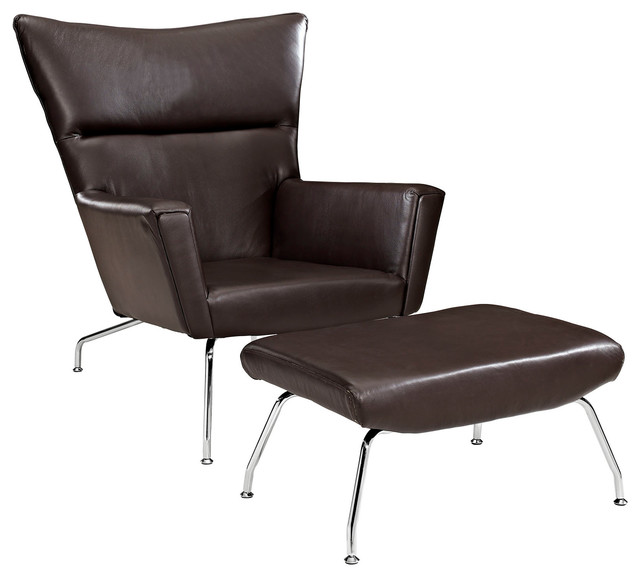 Class Leather Lounge Chair, Dark Brown