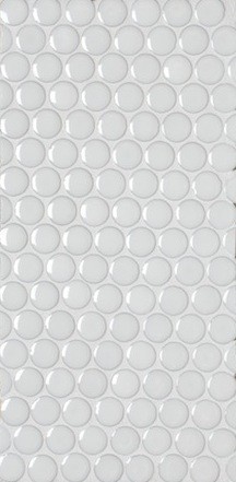 GetAround - Penny Round Mosaic Tile, White - Glossy