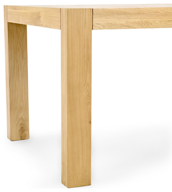 Parsons 84" Oak Wood Dining Table Transitional Dining Tables by