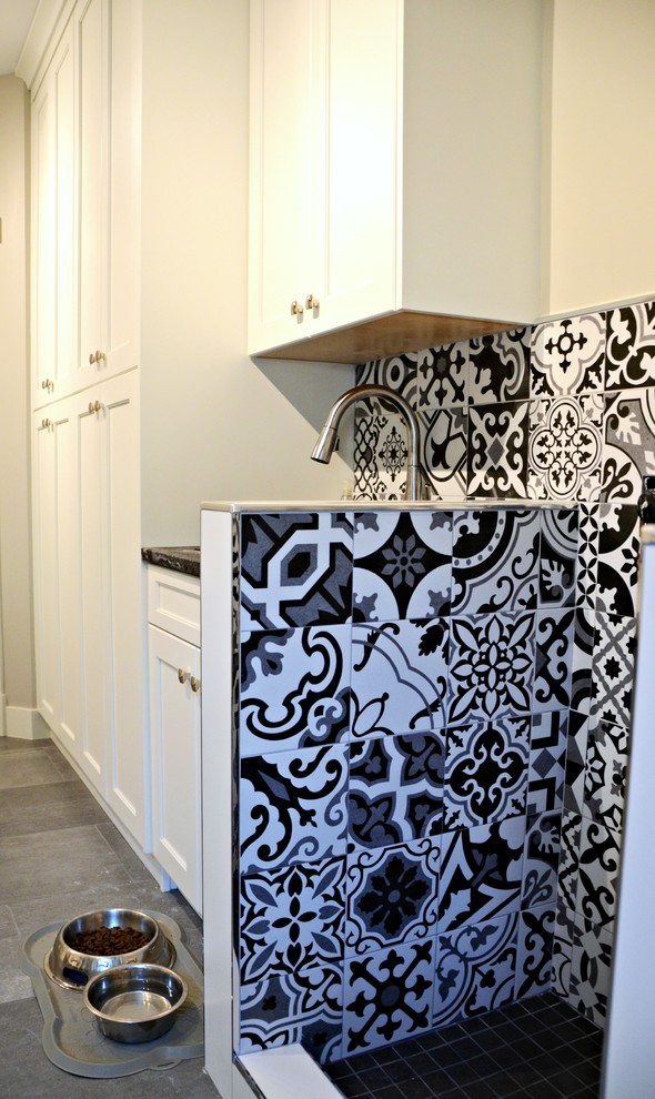 Inspiration for a transitional home design remodel in Calgary