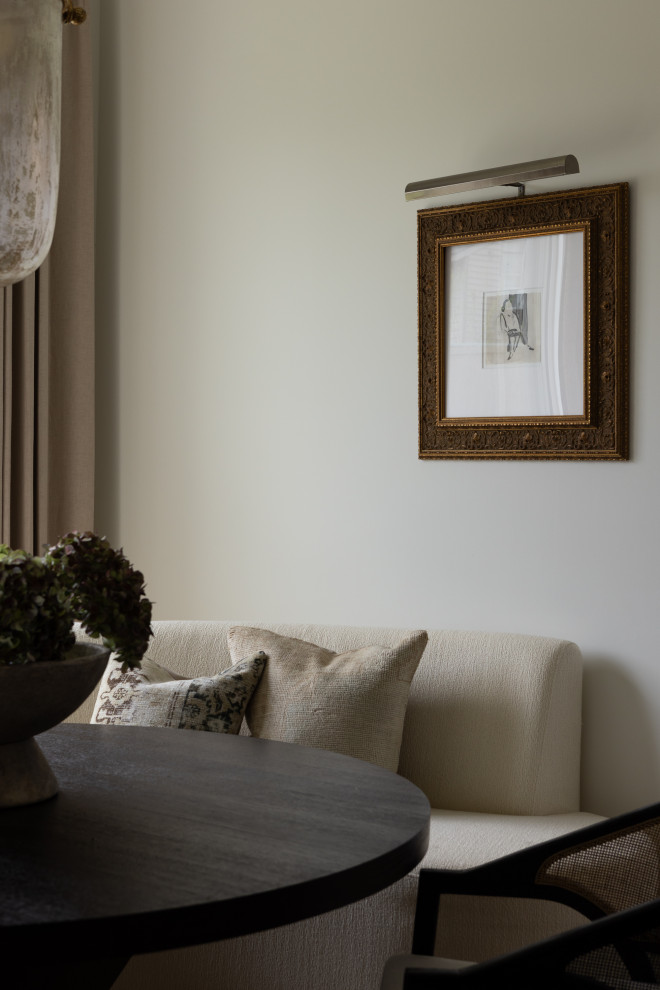 Example of a transitional dining room design in Dallas