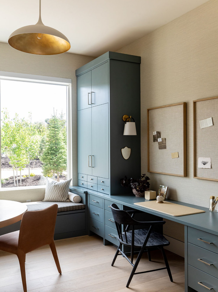 Inspiration for a contemporary home office remodel in Salt Lake City