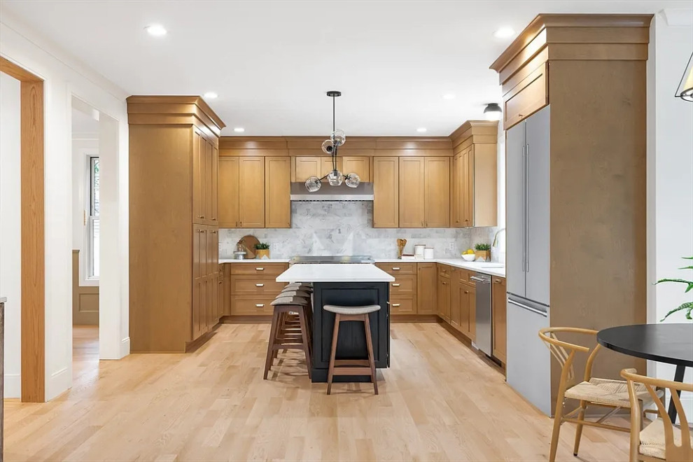 Inspiration for a transitional kitchen remodel in Boston