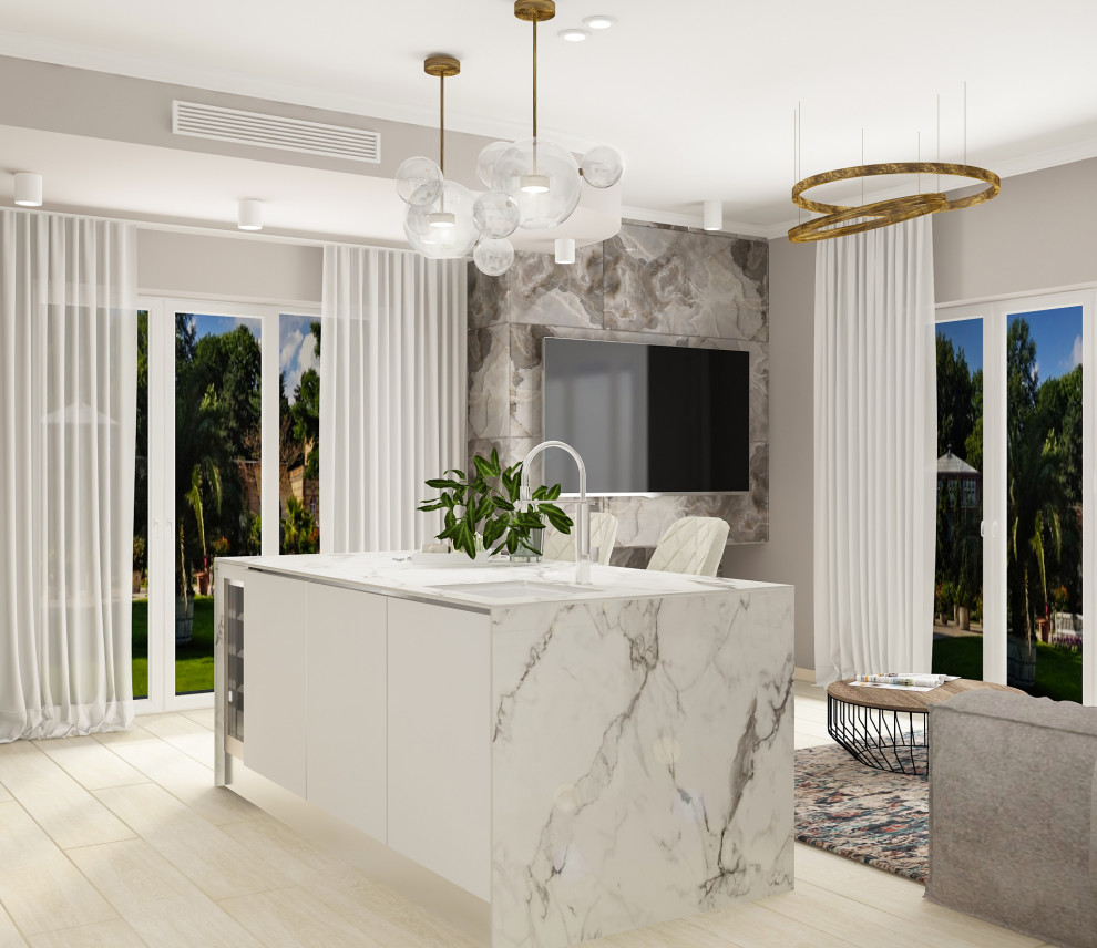 Загородный домик в Испании с террасой  (кухня - гостиная)