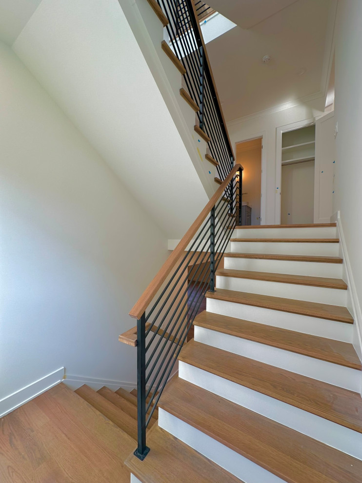 Metal railings with wood top