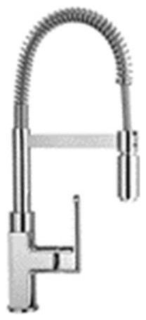 Piralla Ovo Kitchen Tap With Spring and Swivel Spout, Brushed Nickel