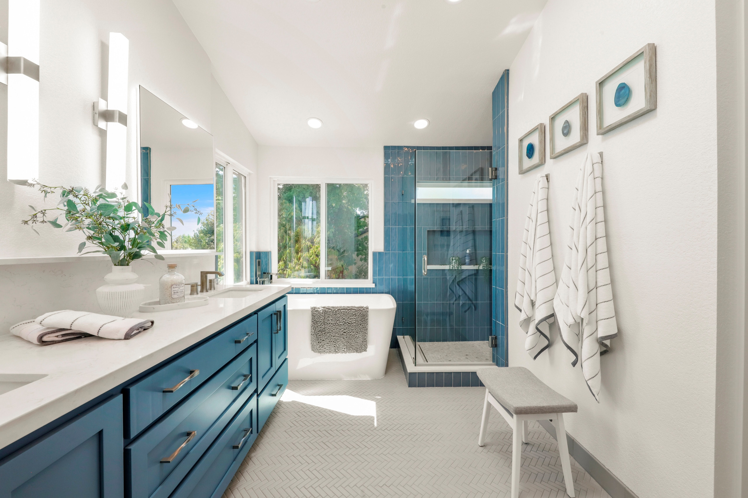 Cerulean Blue Bath and Walk-In Remodel Palmdale, CA *Gorham