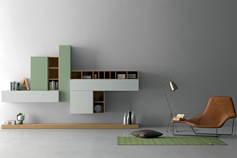 Mid-sized minimalist home design photo in New York