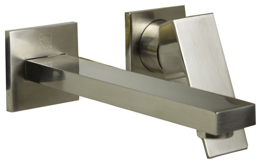 ALFI Brand AB1468BN Brushed Nickel Single Lever Wallmount Bathroom