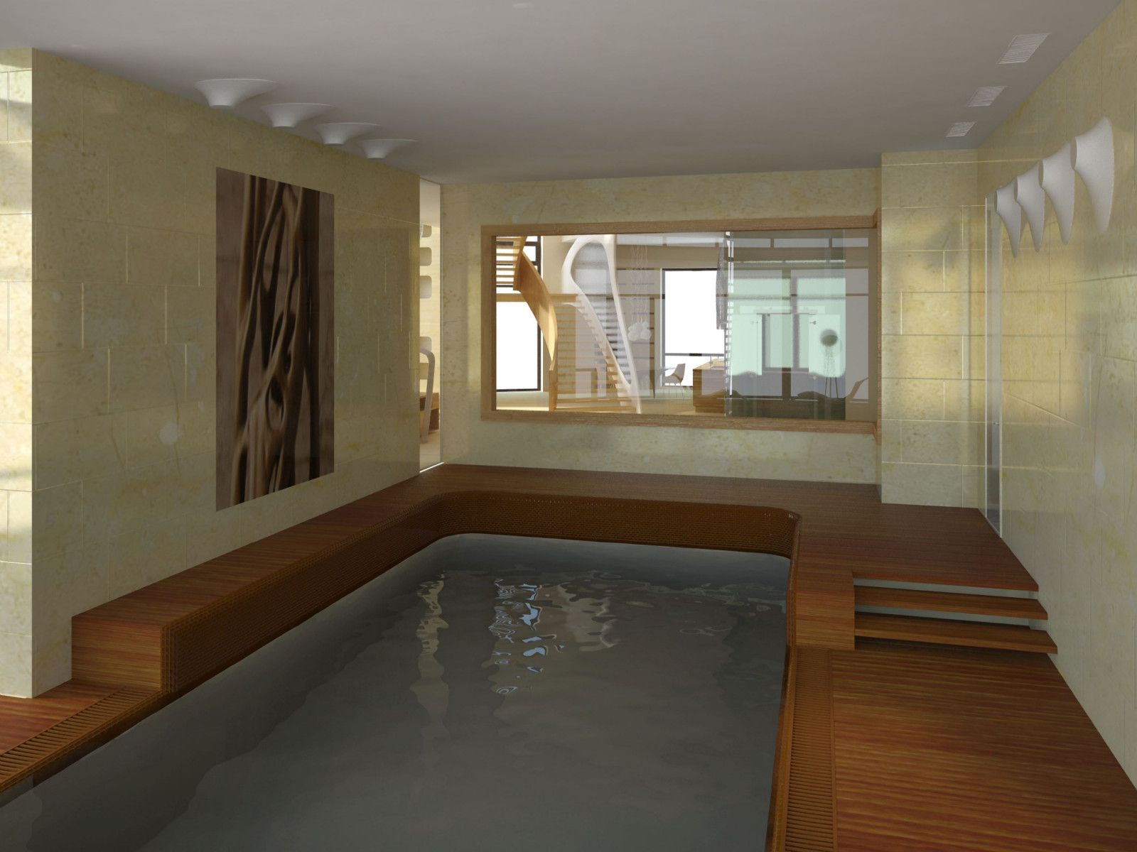 House in a pine forest - the 3D view