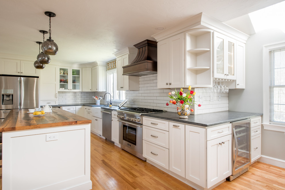 Inspiration for a transitional kitchen remodel in Boston